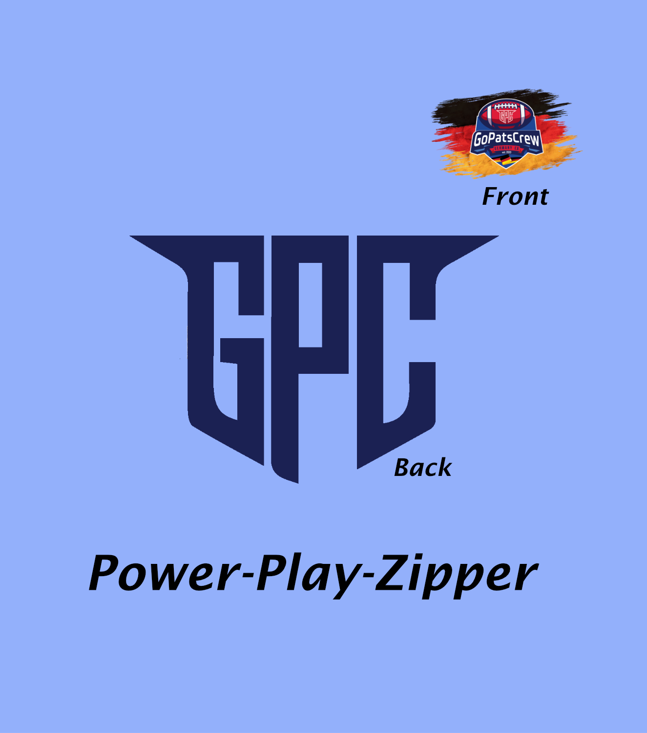 Power Play Zipper - Big Initials Flag Connection