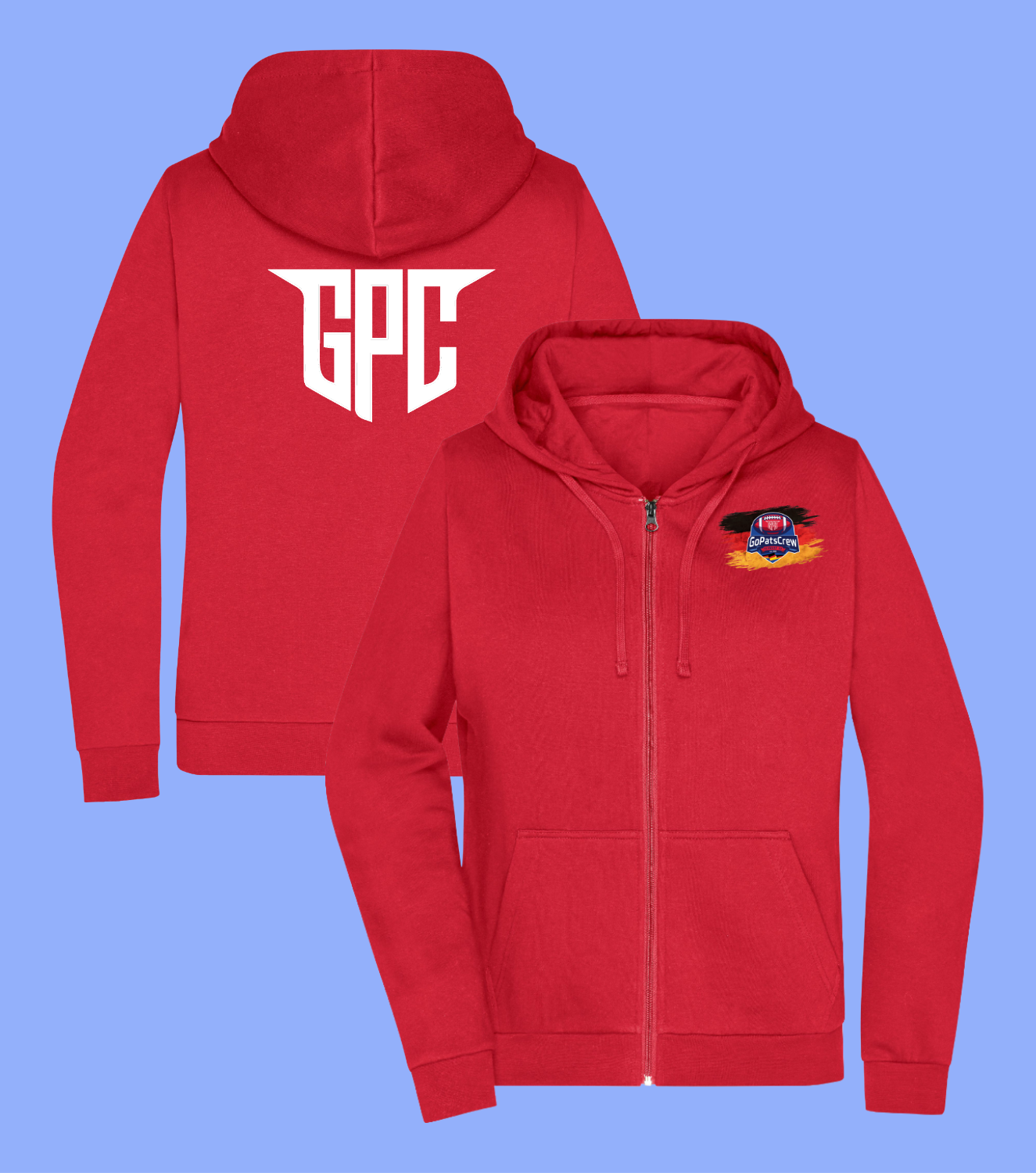 Power Play Zipper - Big Initials Flag Connection