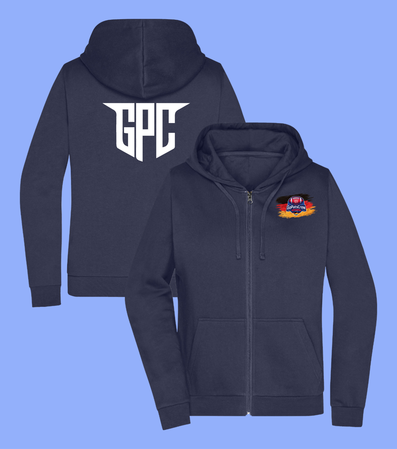 Power Play Zipper - Big Initials Flag Connection